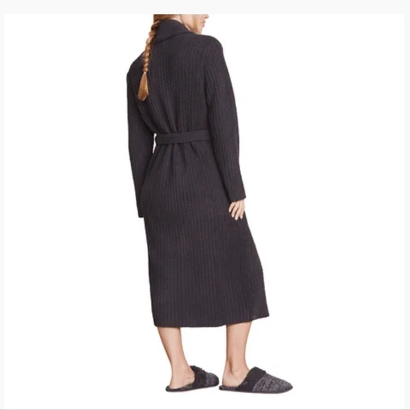 Barefoot Dreams Eco CozyChic Ribbed Robe Sz 2 Christmas Gift Carbon Charcoal - Picture 15 of 16